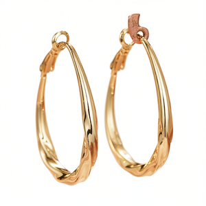 Pendientes de Aro Dorados de Oro Sólido de 18K, Clásicos para Mujer, Uso Diario, Talla Pequeña - Product Image 1