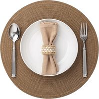 Napperons ronds napperons tissés napperons tressés lavables pour table à manger napperons circulaires antidérapants résistants à la chaleur