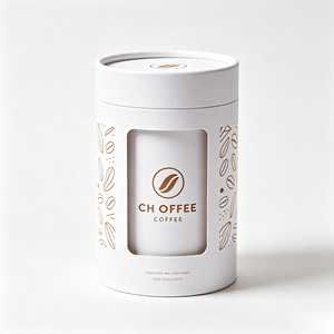 Biodegradable Kraft Cylinder Box Diecut Window Thick Cardboard Tube Coffee Bean Packaging For Wholesale - Product Image 5