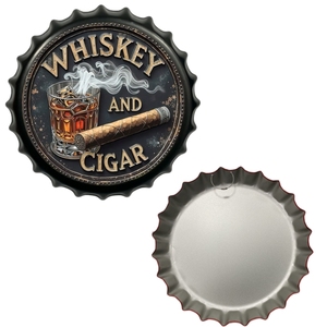 Targa in metallo a forma di tappo di bottiglia 'This Is My Happy Place Don't Ruin IT'. Decorazione divertente per bar, man cave, garage, casa. - Product Image 6