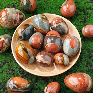 <span class=keywords><strong>Pierre</strong></span> de méditation en forme d'œuf, cristal naturel, artisanat, ornement en cristal, œuf en agate océanique pour la décoration et les cadeaux - Product Image 4