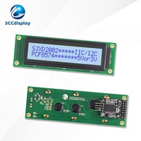 Layar LCD Standar Tinggi JXD2002A-IIC STN Abu-abu Positif Antarmuka IIC/I2C dengan Lampu Latar 20*2 Modul Tampilan LCM Dot Matrix
