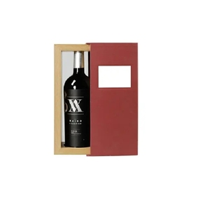 Caja de Regalo para Vino de Madera Reciclable con Revestimiento de MDF y Tapa de Cartón, Forma Cúbica, Material de Embalaje de Madera Personalizable - Product Image 1