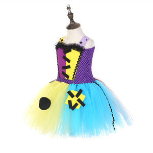 2025 Halloween Girl Ghost Roleplay ropa divertido payaso vestido <span class=keywords><strong>de</strong></span> baile mano tul Smocked niñas vestido Adorable <span class=keywords><strong>trapo</strong></span> muñeca tutú vestido - Product Image 3