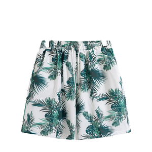 กางเกงขาสั้นชายหาดฤดูร้อนสำหรับผู้ชาย ผ้าถักเนื้อนุ่ม ระบายอากาศได้ดี มีเชือกผูกเอว สไตล์จีน ทรงครอป ผ้าไหมน้ำแข็ง แห้งเร็ว ทันสมัย ใส่สบาย - Product Image 1