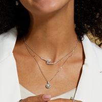 Collier pendentif en argent sterling 925 plaqué rhodium avec barre souriante en moissanite D VVS, bijoux raffinés pour femmes modernes