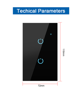 Andeli RF433 3-gang tường chuyển đổi màu đen không dây điều khiển từ xa 100-240V không thấm nước nhà Wifi chuyển đổi tương thích tuya ứng dụng thông minh - Product Image 2