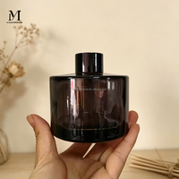 Bouteille en verre de luxe pour diffuseur à bâtonnets en fibre, pour huiles essentielles aromatiques, vente en gros