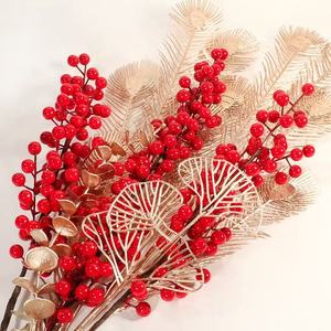 Foglia di Ginkgo Biloba Dorata a 3 Rami, Fiori Artificiali per Capodanno, Matrimoni, Decorazioni per la Casa, in Plastica Ecologica Conservata - Product Image 2