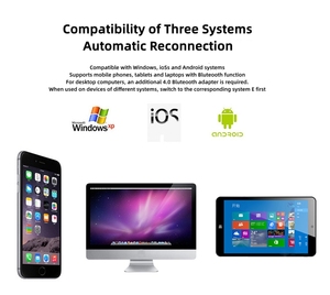 Teclado inalámbrico portátil de tres pliegues, tableta para teléfono móvil con teclado táctil, ratón - Product Image 6