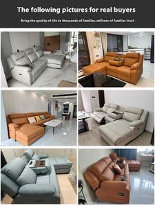 Erstklassiges, Schlichtes und Modernes Elektrisches Kinosofa aus Erstschicht-Rindsleder, Ausziehbare und Verstellbare Chaiselongue, Relaxsessel für das Wohnzimmer - Product Image 4