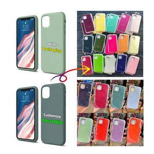 Funda de silicona líquida para Apple <span class=keywords><strong>iPhone</strong></span> <span class=keywords><strong>11</strong></span> <span class=keywords><strong>Pro</strong></span> 14 Plus <span class=keywords><strong>Pro</strong></span> <span class=keywords><strong>Max</strong></span> Luxury TPU personalizable LOGO cubierta del teléfono celular - Product Image 2