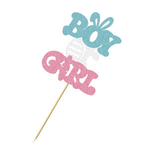 Oeuf lapin carotte gâteau Topper pour garçon ou fille Pâques bébé sexe révéler fête décoration gâteau décoration fournitures - Product Image 5