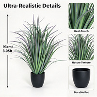 Plante Artificielle Exotique Violette de 93 cm, Unique en Pot, Végétation Décorative pour Boutique, Plante Artificielle Spectaculaire pour une Ambiance Artistique Intérieure