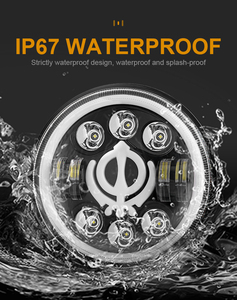 ไฟหน้า Led ทรงกลมขนาด7นิ้ว60W,ไฟหน้า LED ทรงกลม H4ไฟวงแหวนตานางฟ้าสำหรับรถบรรทุกมอเตอร์ไซค์ออฟโรด SUV - Product Image 5