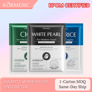Mascarilla Facial Coreana KORMESIC con Certificación Bpom, Etiqueta Privada, 25ml, Perla Blanca, Antioxidante, Regaliz, Iluminadora, Cristal - Product Image 2