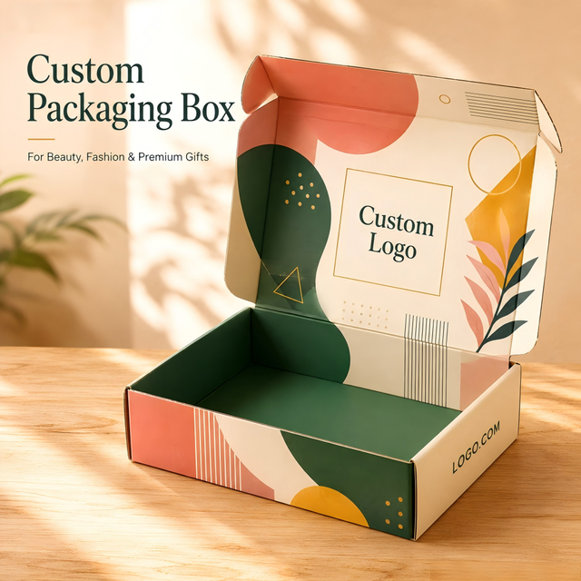 Custom Portable Eco-Friendly Recycled Materials Corrugated Board Shipping Carton Box Premium Gift Packaging Embossing Logo
