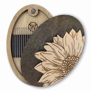 Organizador de Hilos Portátil de Madera de Alta Calidad, Caja de Costura Ovalada Clásica para Bordado y Manualidades - Product Image 3