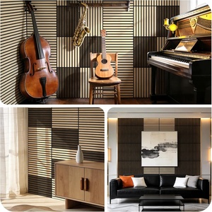 Panneau acoustique en PVC <span class=keywords><strong>à</strong></span> grain de bois auto-adhésif, panneau acoustique en feutre polyester absorbant le son, panneau acoustique <span class=keywords><strong>à</strong></span> lamelles pour mur et <span class=keywords><strong>plafond</strong></span> - Product Image 6