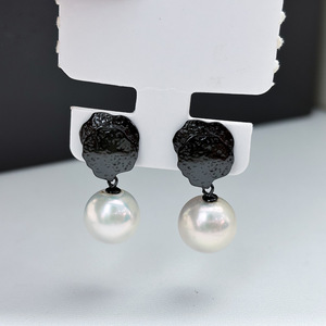 S925 Silver DIY <b>Pearl</b> Accessories Empty Tray 9-15mm Beads Simple Silver Jewelry <b>Earrings</b> Product <b>Pearl</b> <b>Earrings</b> Model 22295 - Product Image 2