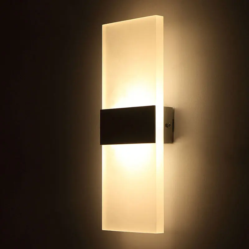 Modern dekoratif kapalı başucu yukarı aşağı monte başucu akrilik LED duvar aplik ışık