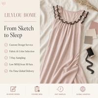 Robe de nuit longue en coton délavé style 2026, sexy, dos nu, à lacets, pour la détente à la maison (vente en gros)