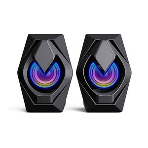 ลำโพงสเตอริโอคอมพิวเตอร์แบบพกพาขนาดเล็ก ดีไซน์มินิ ใช้พลังงานจาก USB 2.0 ช่องสัญญาณ มัลติมีเดีย 3.5 มม. พร้อมไฟ LED และช่อง AUX - Product Image 1