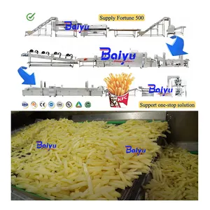 Línea de producción de patatas fritas completamente automática Industrial Baiyu 300-1000 kg/hora Máquina para hacer patatas fritas