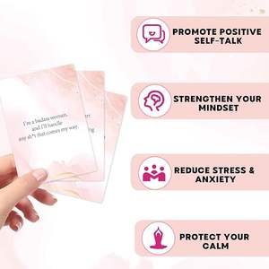 Nuevo Lanzamiento: Baraja de Cartas de Autoafirmación Inspiradora de <span class=keywords><strong>365</strong></span> Días con Mensajes Positivos Impresos para Mujeres, Hecha de Papel - Product Image 2