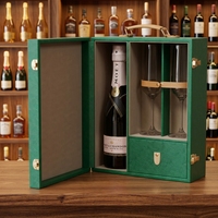 Boîtes à vin en cuir personnalisées haut de gamme pour champagne, spiritueux, vin, boîte d'emballage rigide, boîtes à liqueur, boîtes cadeaux, emballages