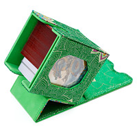 Boîte de rangement pour cartes à jouer en brocart personnalisée, motif vert, pour cartes MTG TCG, boîte de rangement pour jeux de cartes, vente en gros