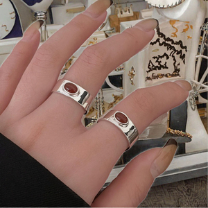 Anillo de Plata de Ley 925 de Lujo para Mujer, Hermosa Joyería de Moda, Elegante Anillo de Compromiso de Boda con Gema de Ágata de Corte Ovalado - Product Image 2