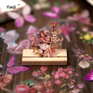 Autocollants Yanji en boîte, série Fée des fleurs, adhésifs, style vintage, pour scrapbooking, journal, <span class=keywords><strong>d</strong></span>écoration, 40 feuilles incluses - Product Image 3
