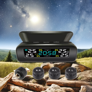 Carqseng ระบบตรวจสอบแรงดันลมยางของรถยนต์ระบบตรวจวัดแรงดันลมยางแบบดิจิตอลด้วยพลังงานแสงอาทิตย์ไร้สายพร้อมเซ็นเซอร์ภายนอก - Product Image 3