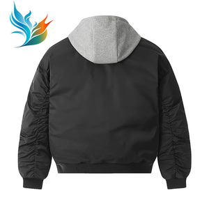 Giacca da Baseball con cappuccio spessa da uomo in Nylon 100% in cotone a strati giacca da uomo con Zip - Product Image 2
