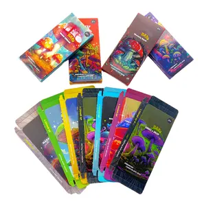 Custom Magic Mushroom Chocolate Bars 3.5g Gummies Candy Cardboard Cream Pebbles Milk Chocolate Bar Display Packaging Bag