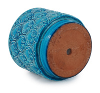 Grand pot en céramique émaillée turquoise vintage américain, écologique, durable, avec trou de drainage, pour l'intérieur/l'extérieur, jardin domestique