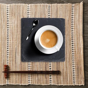 Vente en gros prix attractif bonne qualité imprimé tapis et tampons marbre pierre <span class=keywords><strong>ardoise</strong></span> personnalisé sous-verre carré noir pour boisson - Product Image 3