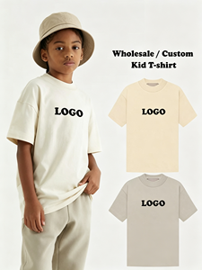 T-shirt graphique personnalisé en gros, imprimé en coton, été, pour enfants garçons et filles, coupe oversize, col rond, manches courtes, tissu 180g, logo personnalisé - Product Image 1