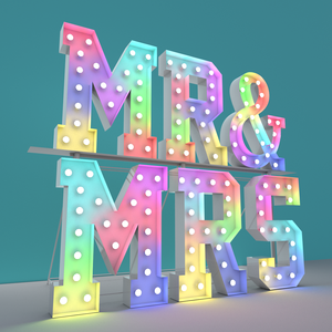 Lettres lumineuses LED géantes en forme de cœur pour enseigne, arche lumineuse de grande taille pour mariage - Product Image 3