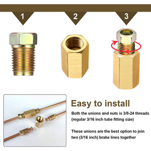 Nissin Brake Hose Fittings 3/8 Inch 24 Thread Brass Connector For Repair Water Gas Electric Use - Product Image 4