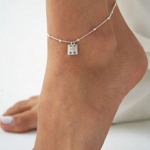 Good Luck Simple Design Geboortesteen Hanger Vrouwen Trendy Nieuwe Mode Sieraden Enkelbanden Charmes Vrouwen Strand Enkelbanden - Product Image 2