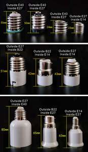 E12/E14/E27/E40/B22 dẫn ánh sáng bóng đèn chuyển đổi chủ mở rộng Adapter đèn Gốm finial brass cơ sở với GU10 ổ cắm phong cách - Product Image 5