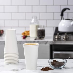 Vasos de Papel Blancos para Té y Café Calientes de 4oz, 8oz, 10oz, 12oz, 16oz y 20oz, para Refrescos, Smoothies, Granizados, Café y Bebidas - Product Image 5