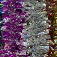 Guirlande de paillettes laser vertes et rouges, guirlande de paillettes métalliques pour Noël, décoration de Noël pour arbre, maison et fête