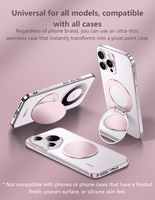 Support magnétique double usage pour téléphone portable avec miroir de maquillage rotatif, autocollant fin invisible pour bureau, maquillage et visionnage de vidéos