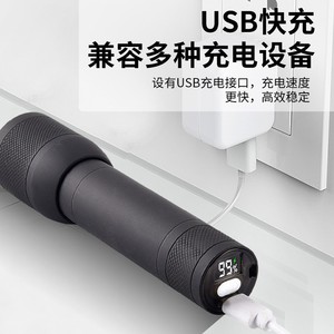 Lampe torche LED laser blanche rechargeable 1200 mAh Type C pour randonnée et éclairage de recherche en extérieur - Product Image 4