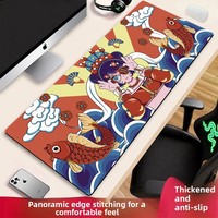 Tapis de souris extra large pour jeux e-sport garçons, style anime, épais, avec points de couture renforcés, antidérapant, pour bureau et ordinateur filles