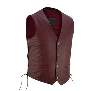 Winter casual leather <b>vest</b> Breathable men's outerwear Customizable leather <b>vest</b> High quality men's <b>vest</b> - Product Image 2