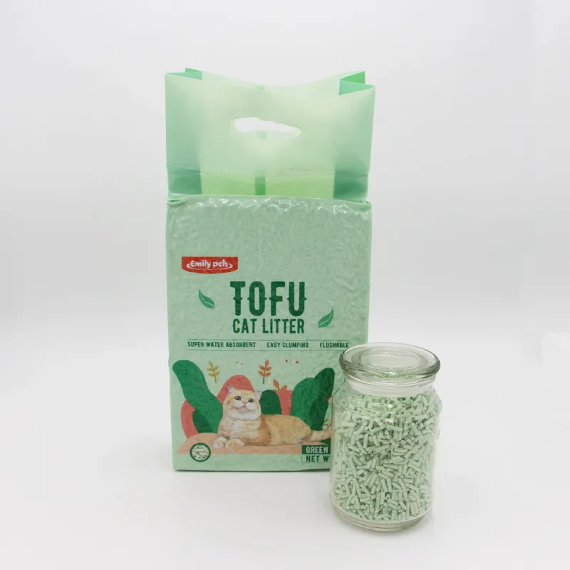 Schlussverkauf individuelle Haustierzubehör Ausrüstung reine Pflanze duftender grüner Tee Holzkohle Geschmack Tofu Katzenklo